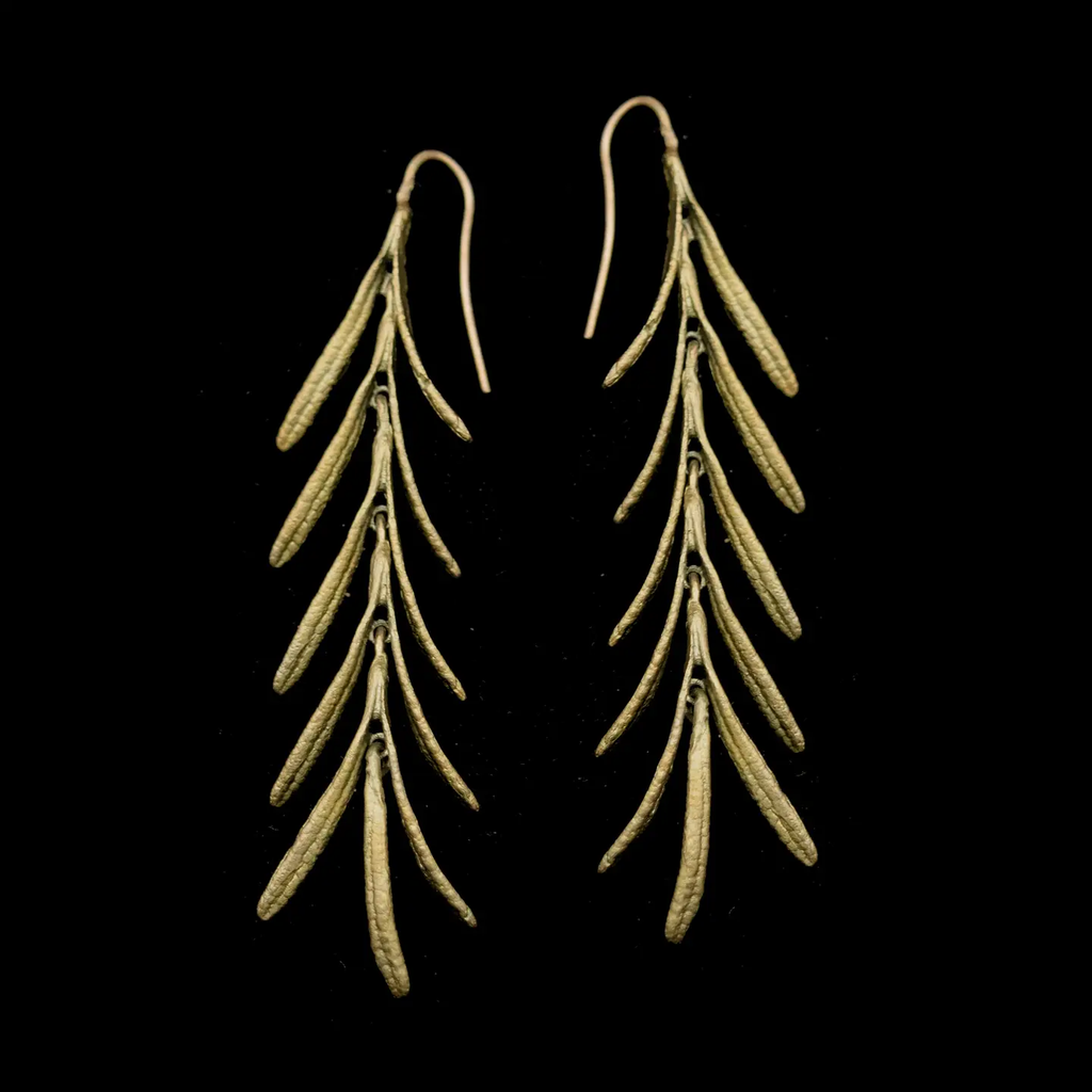 Rosemary Long Dangle Wire Earrings by Michael Michaud