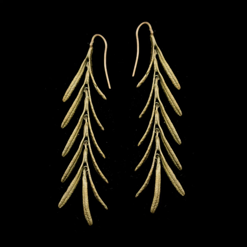 Rosemary Long Dangle Wire Earrings by Michael Michaud