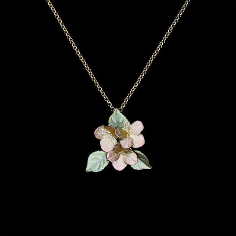 Hydrangea 18 Inch Adjustable Leaf Pendant Necklace by Michael Michaud