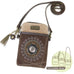 Starburst Cellphone Crossbody in Dark Brown