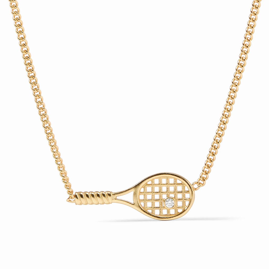 Tennis Racquet Delicate Cubic Zirconia Necklace by Julie Vos