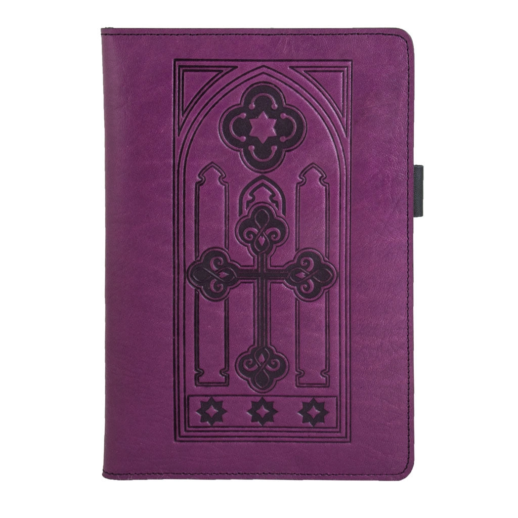 Mini Leather Portfolio - Stained Glass in Orchid
