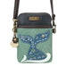 Mermaid Tail Dazzled Cellphone Crossbody in Teal