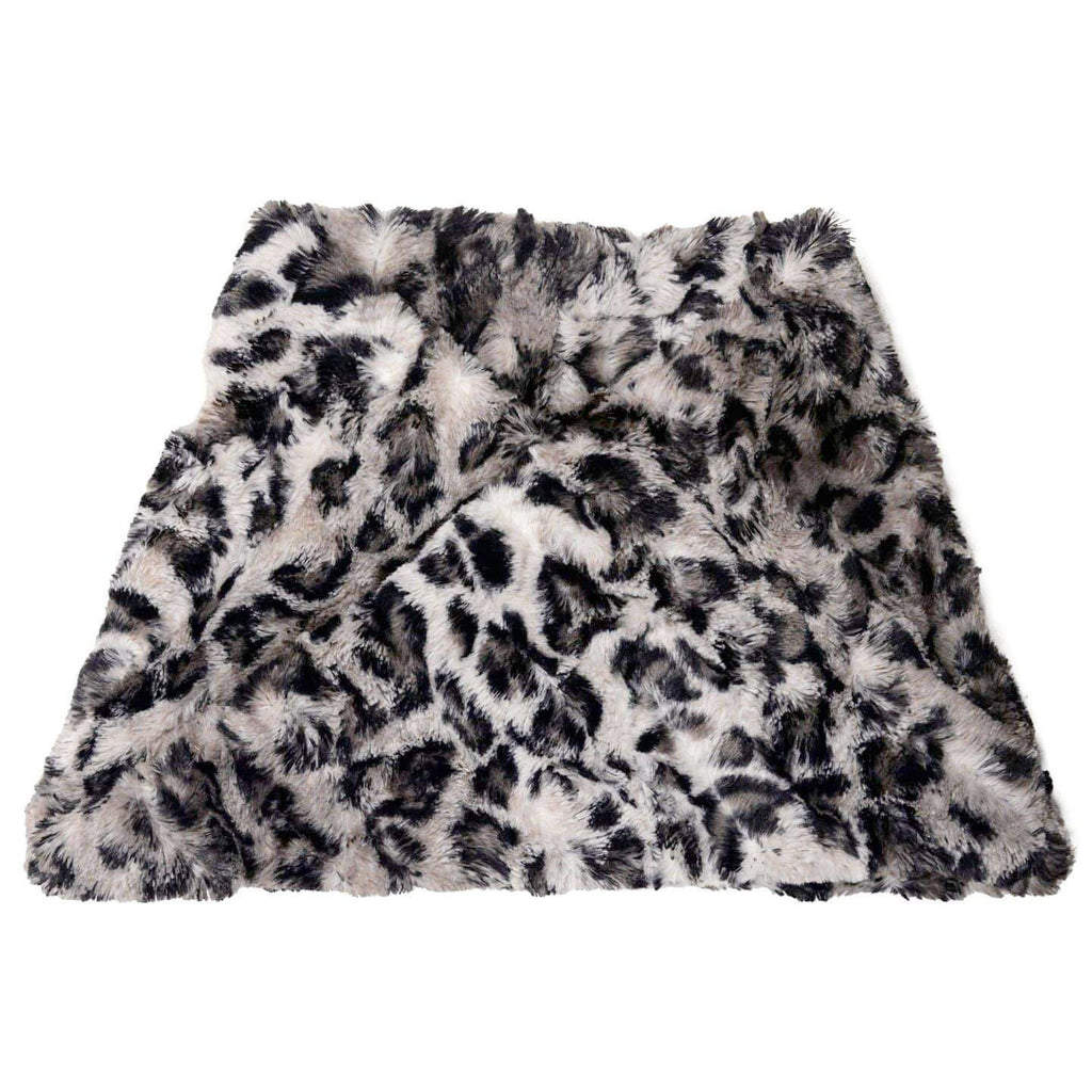 Savannah Cat in Gray Luxury Faux Fur Neckwarmer