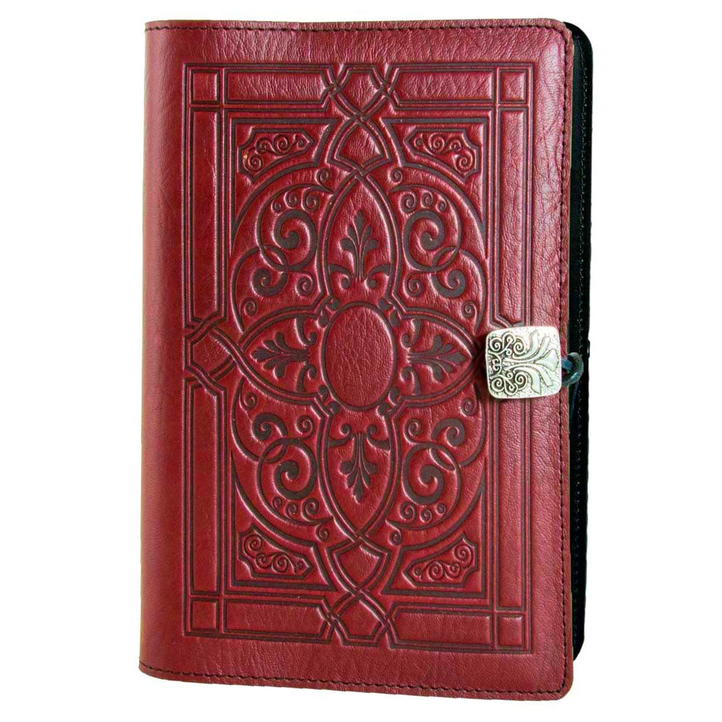 Large Leather Journal - Florentine in Red