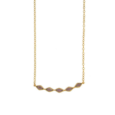 Marquise 16 Inch Adjustable Bar Necklace - Dk Purple by Michael Michaud