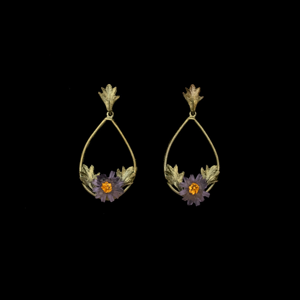 Aster Oval Drop Post Earrings By Michael Michaud