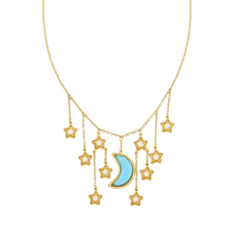 Moon and Star 16 Inch Adjustable Necklace by Michael Michaud