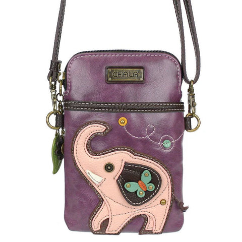 Elephant Cellphone Crossbody in Purple