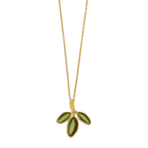 Sage 16 Inch Adjustable Dainty 3-Leaf Drop Pendant Necklace by Michael Michaud
