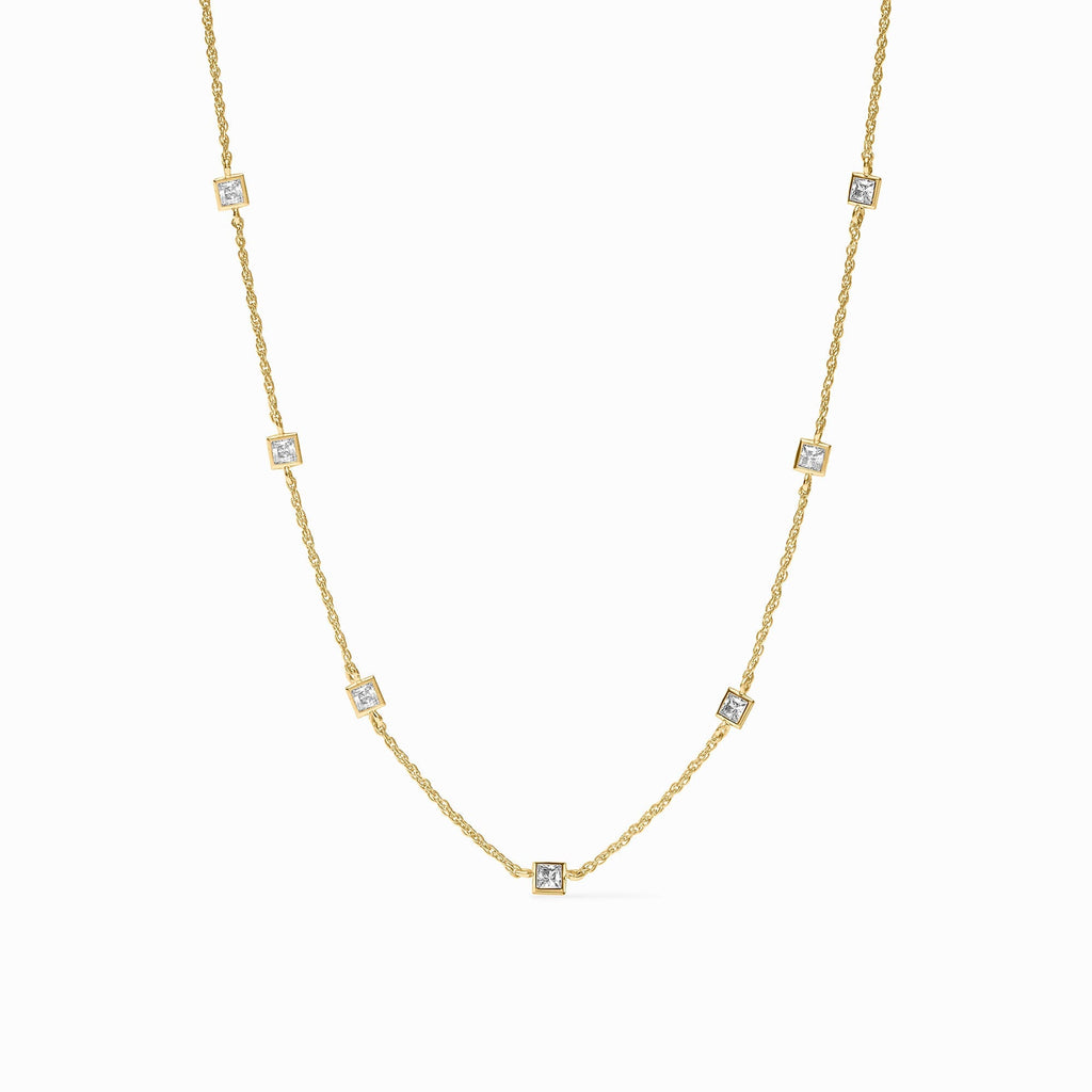 Jolie Delicate Station Necklace in Cubic Zirconia by Julie Vos