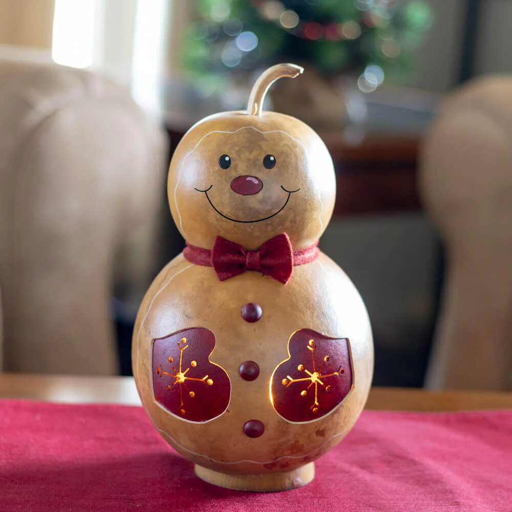 Gingerbread Man Andy Medium Lit Gourd