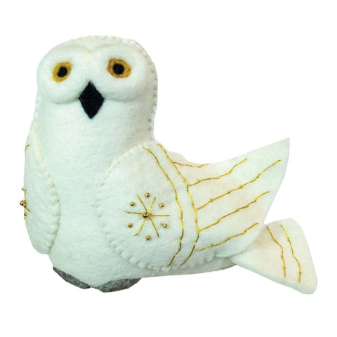 Snowy Owl Tree Topper Wool Ornament