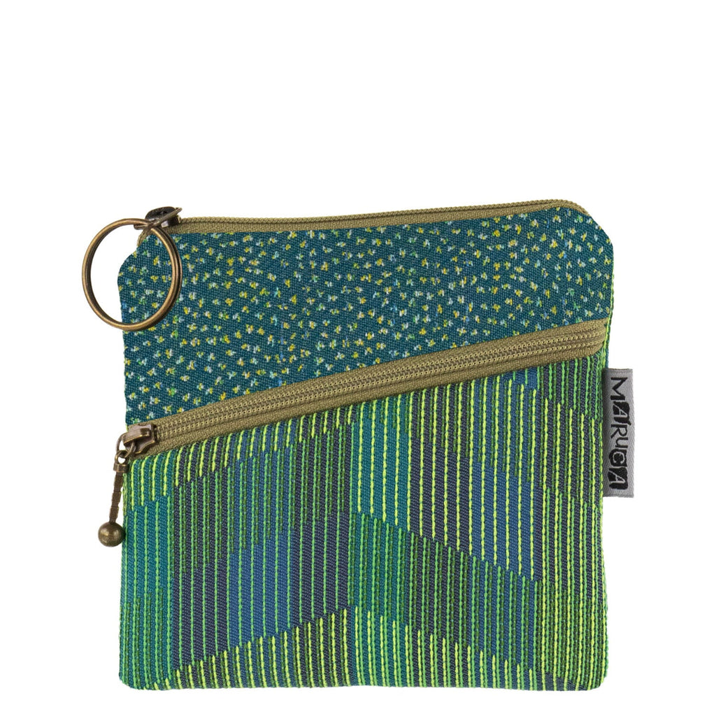 Maruca Roo Pouch in Chevron Green