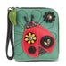 Ladybug Zip-Around Wallet in Teal by Chala