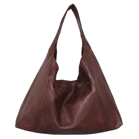 Lindsey Leather Tote in Brown