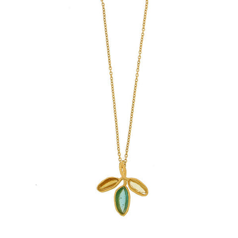 Sage 16 Inch Adjustable Dainty 3-Leaf Drop Pendant Necklace by Michael Michaud