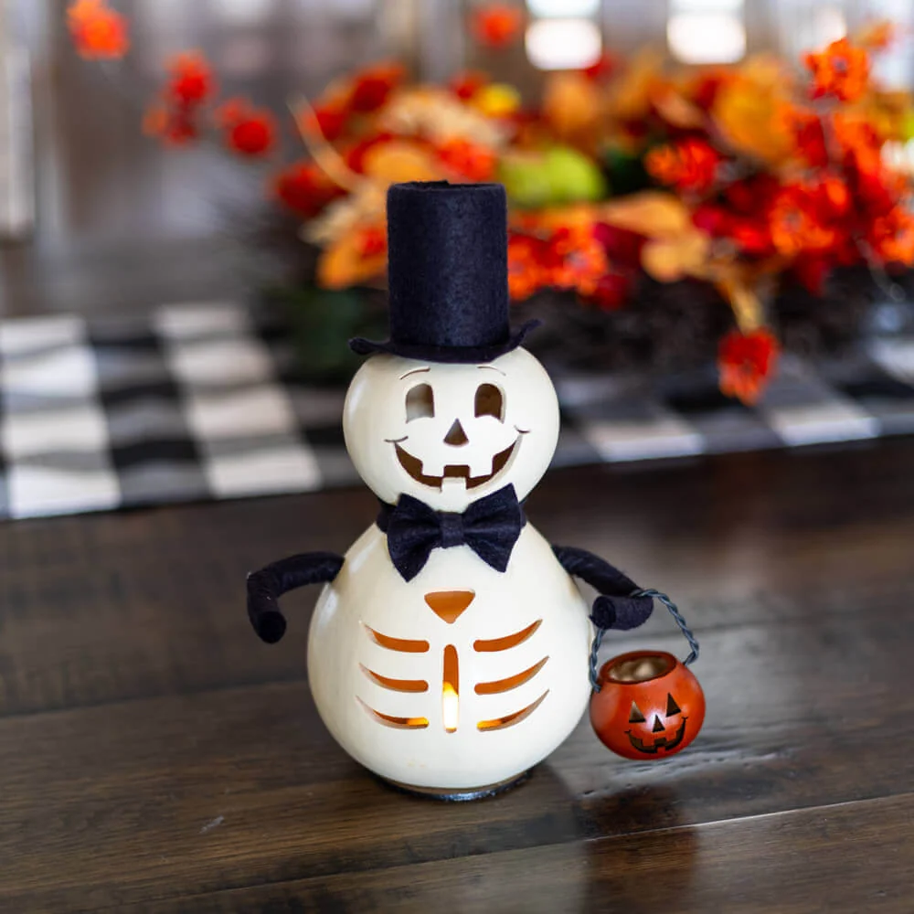 Spooky Skeleton Miniature Gourd