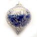 Blue Designs on White Background Diamon Ceramic Ornament