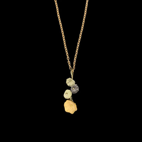 Nasturtium 16 Inch Adjustable Petite Pendant Necklace by Michael Michaud