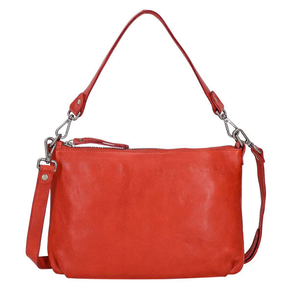 Stevie Leather Crossbody in Red