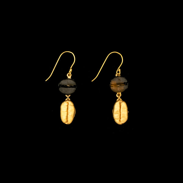 Roasted Coffee Bean Wire Earrings by Michael Michaud
