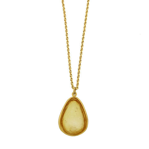 Tear Drop Bubbles 16 Inch Adjustable Large Pendant Necklace - Amber by Michael Michaud