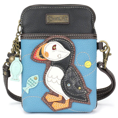 Puffin Cellphone Crossbody in Blue