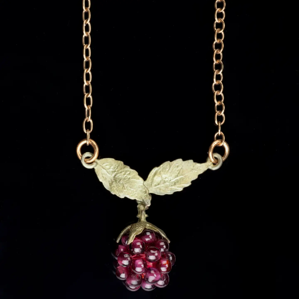 Raspberry 16 Inch Adjustable Dainty Chain Pendant Necklace by Michael Michaud