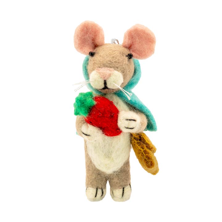Foraging Mouse Wool Ornament