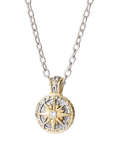 Ocean Images Seaside Collection CZ Compass with Chain by John Medeiros