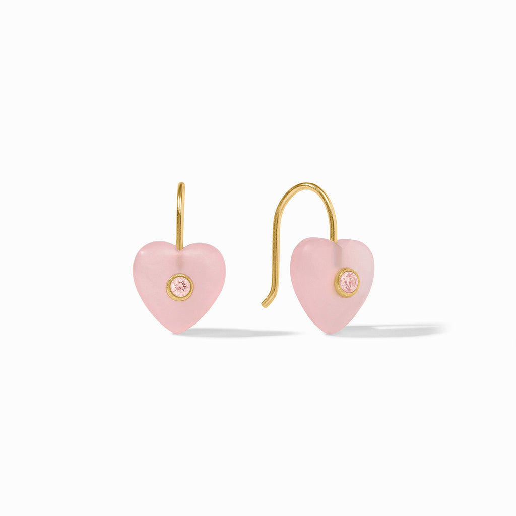 Heart Earrings in Pink Quartz by Julie Vos