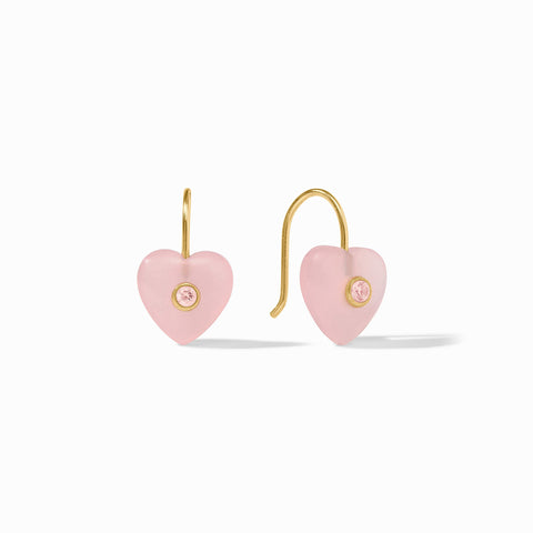 Heart Earrings in Pink Quartz by Julie Vos
