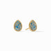 Pave Teardrop Stud Earrings in Blue Topaz by Julie Vos