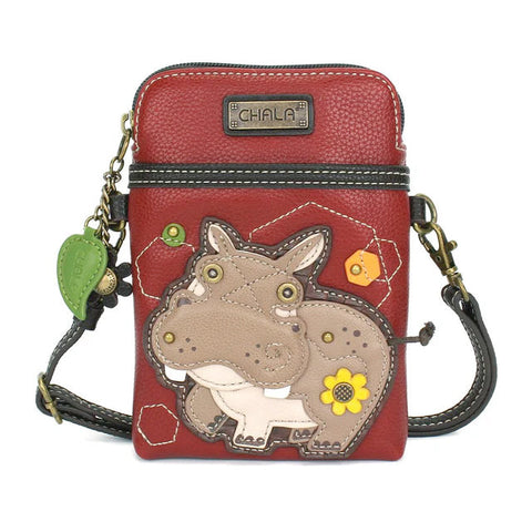 Hippo Cellphone Crossbody in Burgundy