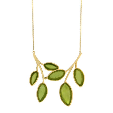 Sage 16 Inch Adjustable Leaf Necklace by Michael Michaud