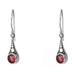 Sterling Silver Dangle Earrings with Garnet