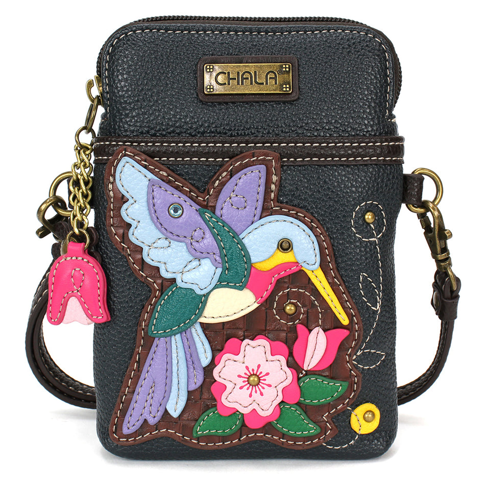 Hummingbird A CellPhone Crossbody in Navy by Chala