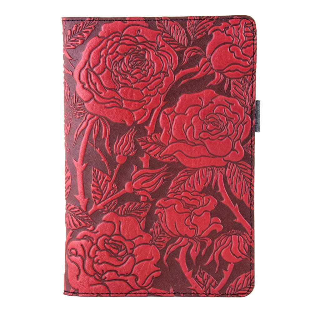 Mini Leather Portfolio - Wild Rose in Red
