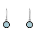 Sterling Silver Round Dangle Earrings with Blue Topaz