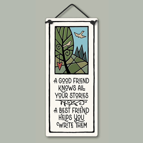 Friend and Stories Small Tall Ceramic Tile