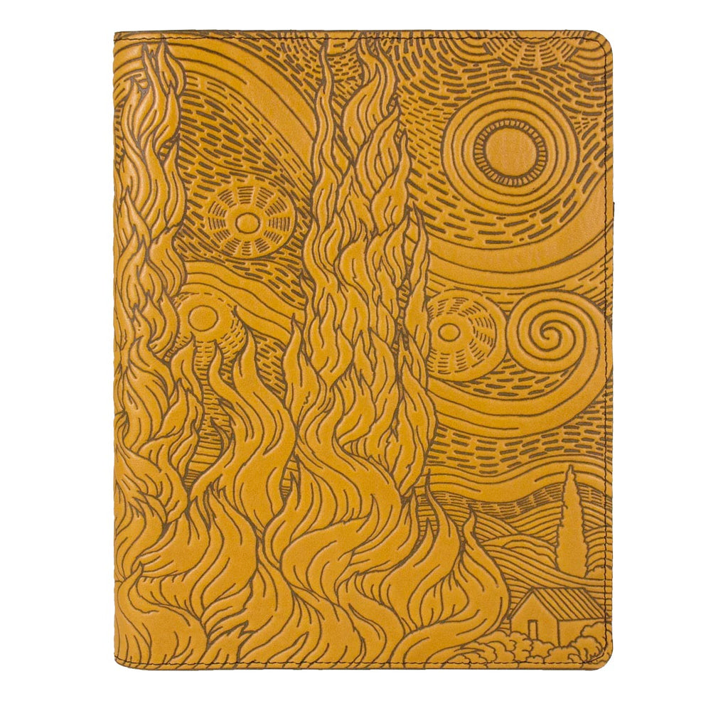 Leather Composition Notebook - Van Gogh Sky in Marigold