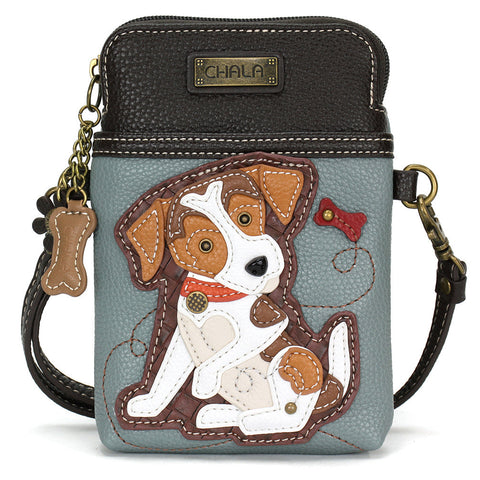 Jack Russell CellPhone Crossbody in Blue Gray by Chala