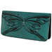 Butterfly Leather Checkbook in Teal