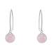 Sterling Silver Hoop Earrings with Rose Quartz Drop