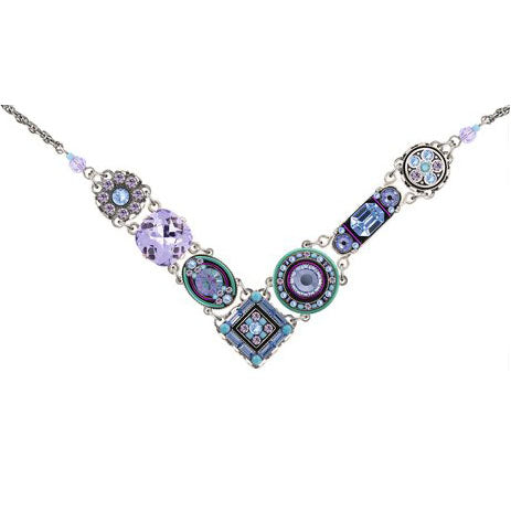 Lavender La Dolce Vita Crystal V Necklace by Firefly Jewelry