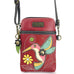 Hummingbird Cellphone Crossbody in Burgundy