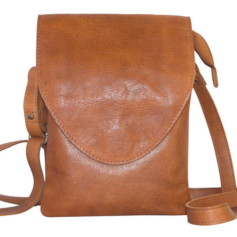 Pippa Leather Crossbody in Cognac