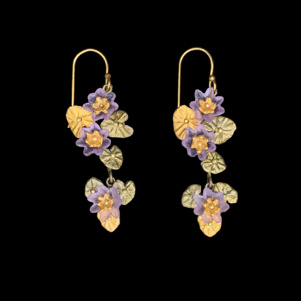 Giverny Bronze Long Dangle Wire Earrings by Michael Michaud