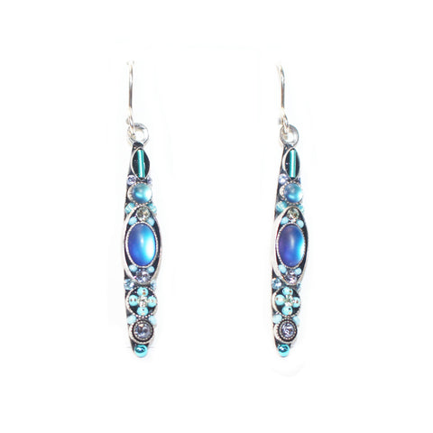 Light Blue Moonlight Linear Earrings by Firefly Jewlery